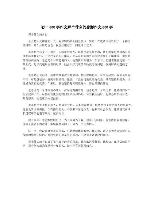 初一600字作文那个什么的身影作文600字