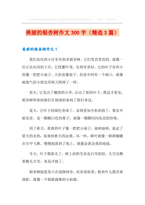 美丽的银杏树作文300字(精选3篇)