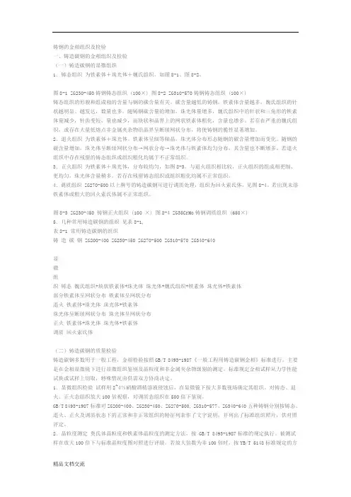 铸钢的金相组织及检验