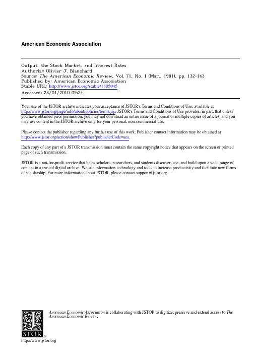 2.1Output, the stock market and interest rate