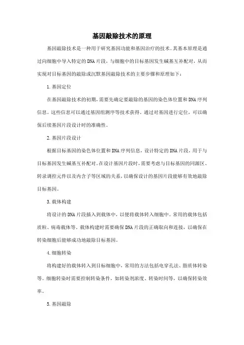 基因敲除技术的原理