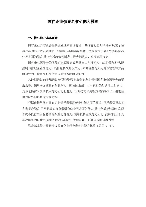 国有企业领导者核心能力模型