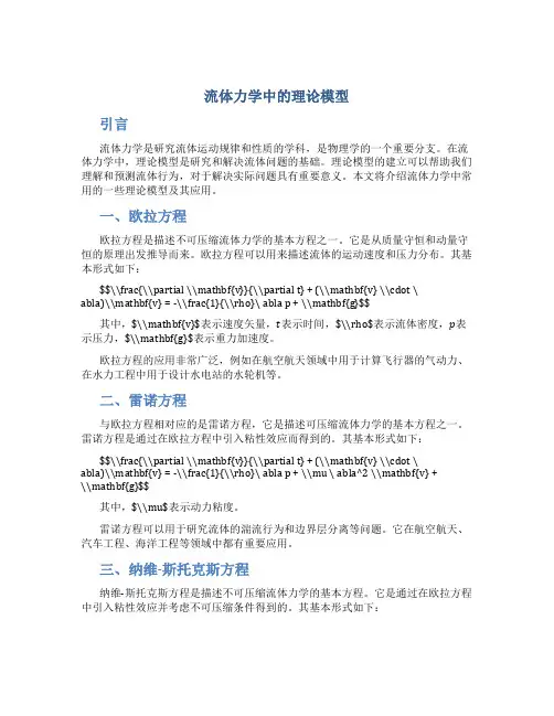 流体力学中的理论模型