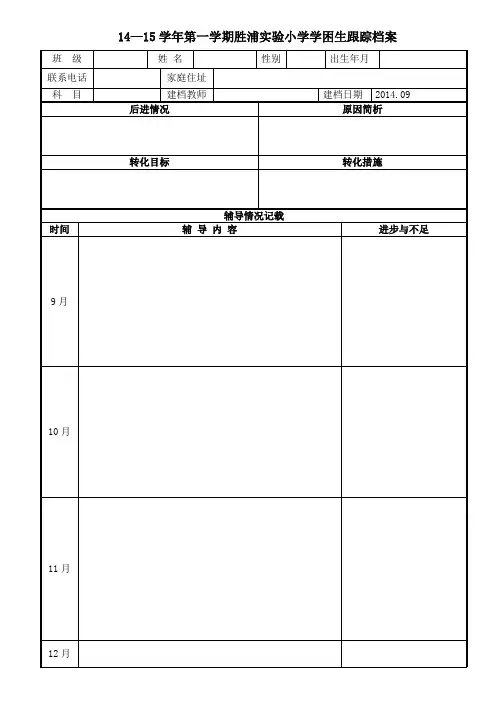 201409学困生跟踪档案(样表)
