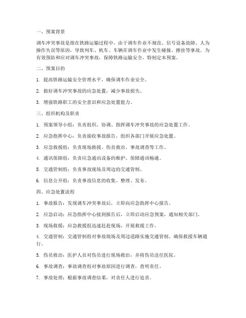 调车冲突事故应急预案