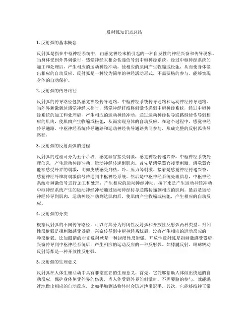 反射弧知识点总结