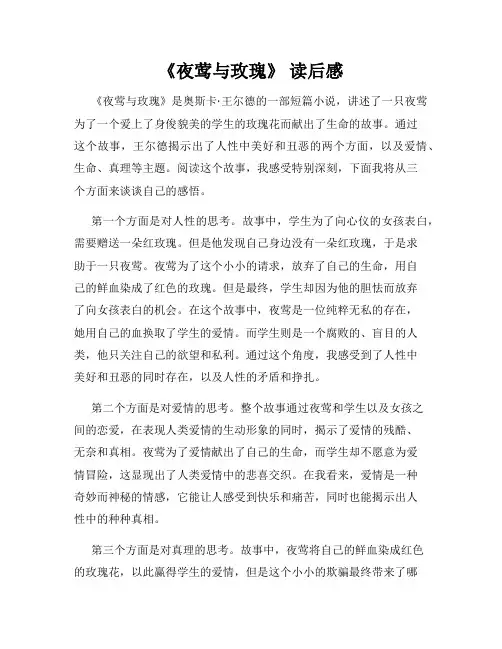 《夜莺与玫瑰》 读后感