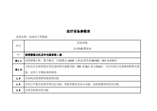 电子胃肠镜参数