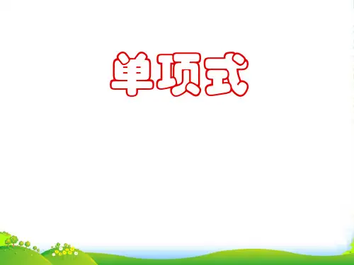 人教版七年级数学上册《21 整式(单项式)》课件1