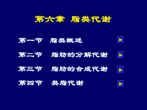 生物化学-第六章 脂类代谢