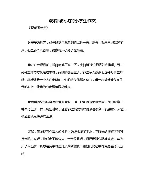 观看阅兵式的小学生作文