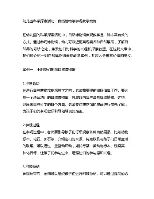 幼儿园科学探索活动：自然博物馆参观教学案例