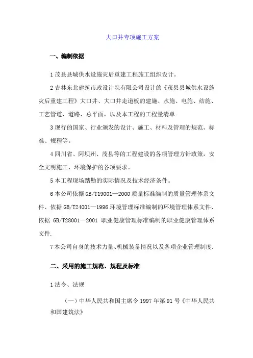 大口井专项施工方案