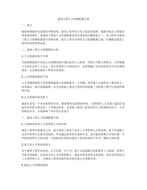 建设工程人力资源配置方案