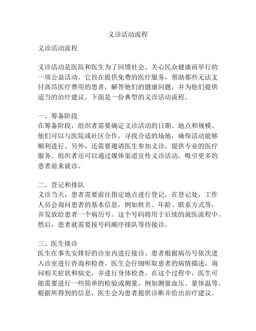 义诊活动流程