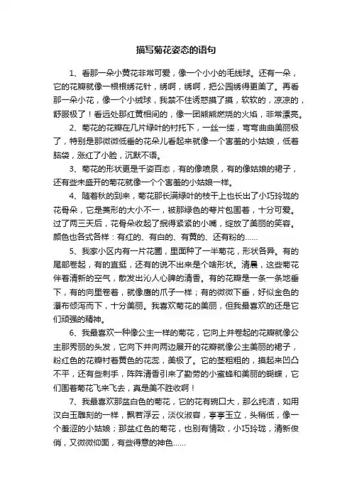 描写菊花姿态的语句