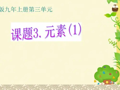 人教课标版 初 中 化学 九年级上册第三单元课题3 元素(共25张PPT)