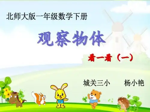 一年级下册数学课件-2.1《观察物体 看一看(一)》北师大版(秋)(共22张ppt)