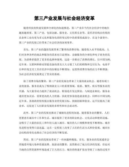 第三产业发展与社会经济变革