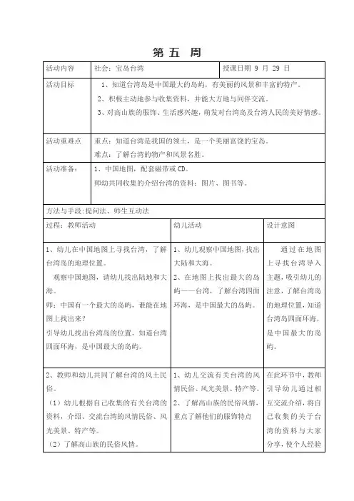 大班社会宝岛台湾1