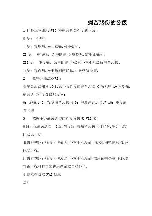 疼痛的分级