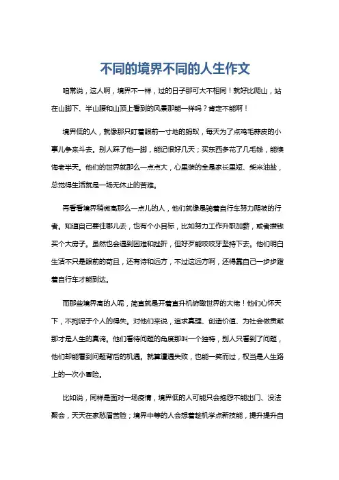 不同的境界不同的人生作文