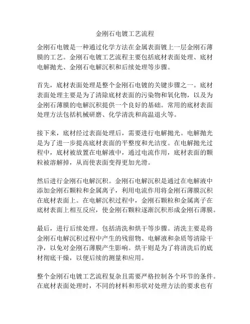 金刚石电镀工艺流程