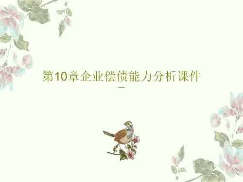 第10章企业偿债能力分析课件共74页