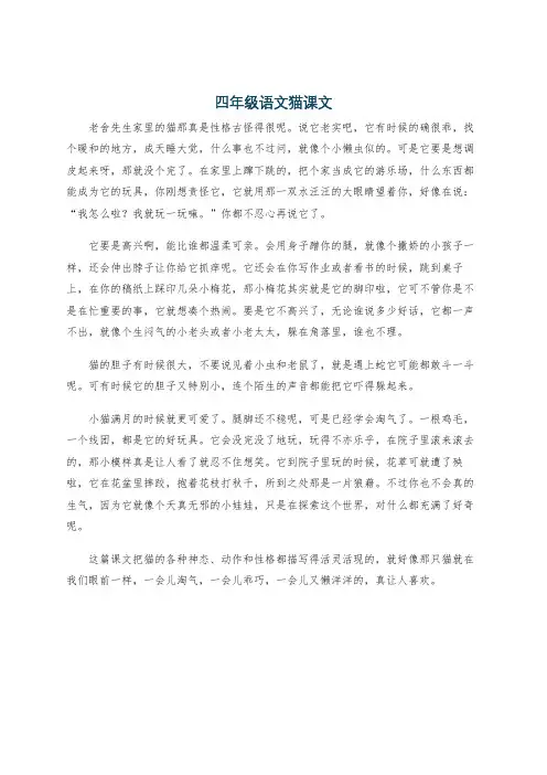 四年级语文猫课文