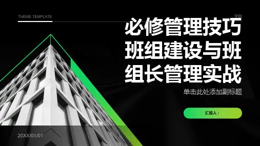 必修管理技巧班组建设与班组长管理实战