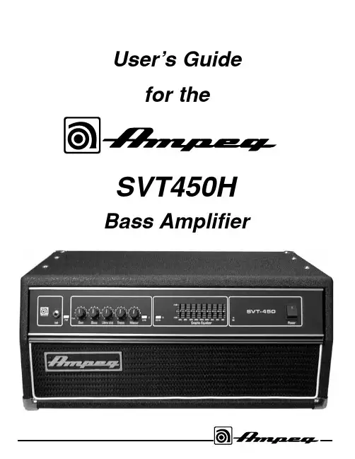 SVET450H Bass Amplifier用户指南说明书