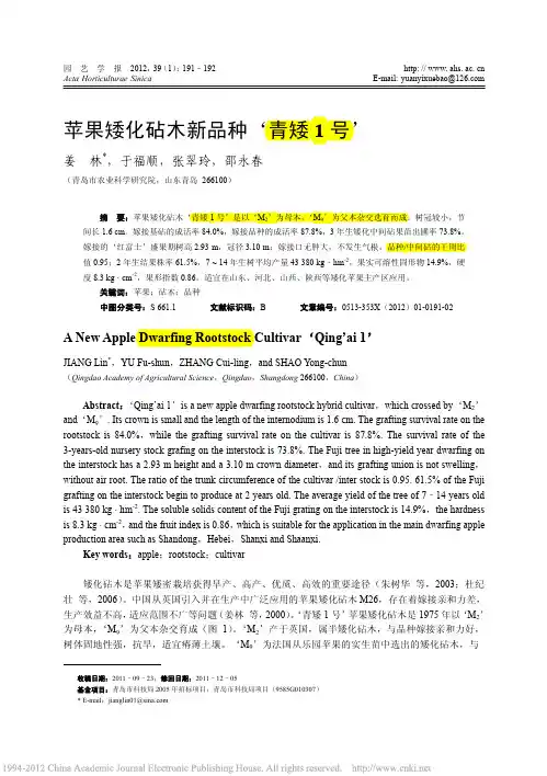 苹果矮化砧木新品种_青矮1号_姜林-标记