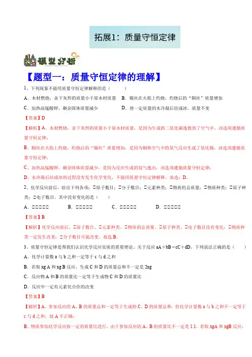 拓展1质量守恒定律题型强化