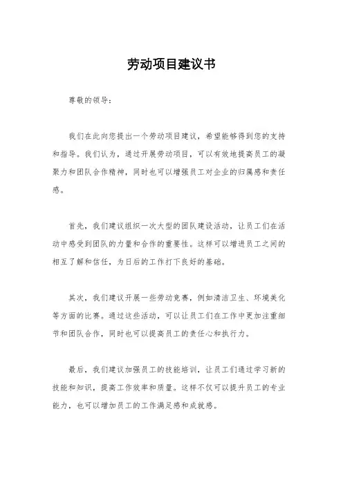 劳动项目建议书