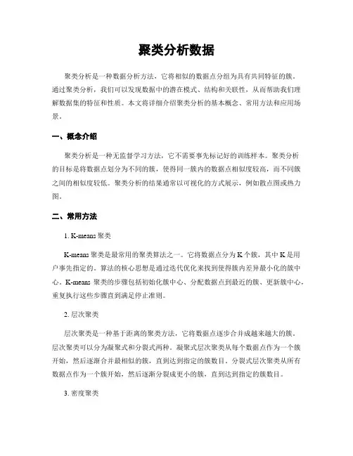 聚类分析数据