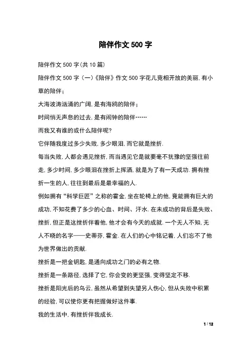 陪伴作文500字