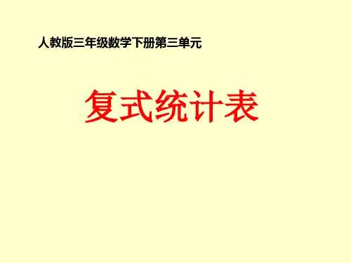 人教版数学三年级下册课件-3  复式统计表4