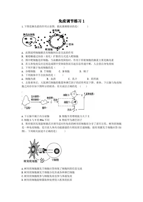 免疫调节练习题