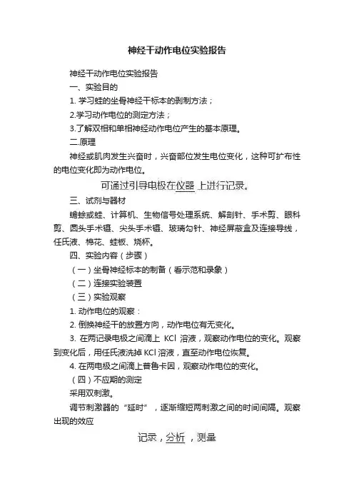 神经干动作电位实验报告