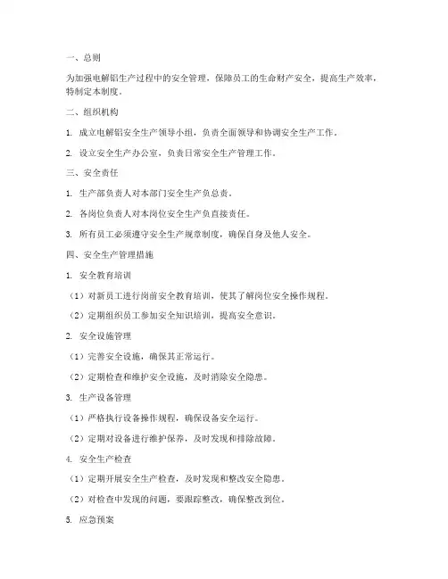 电解铝安全管理制度