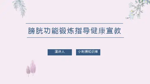 膀胱功能锻炼指导健康宣教PPT课件