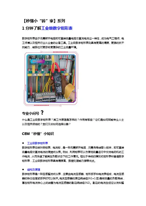 【秒懂小“砖”家】第69期：一分钟了解工业级数字钳形表