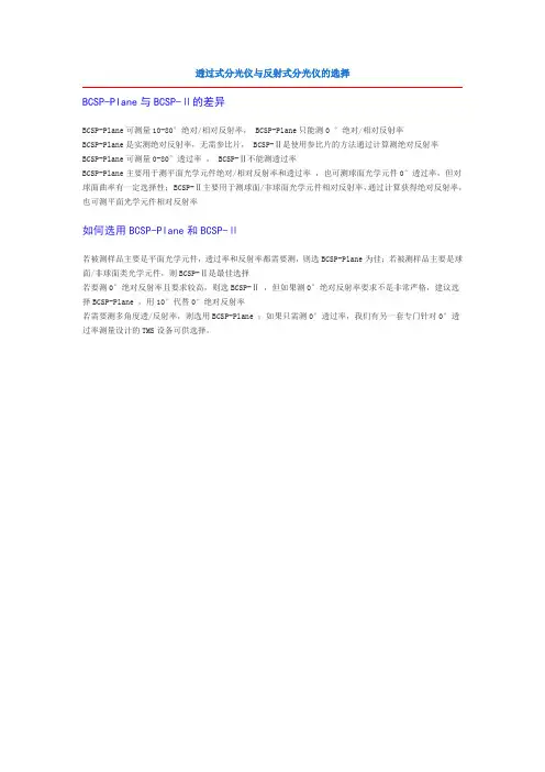 透过式分光仪与反射式分光仪的选择