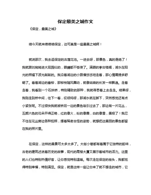 保定最美之城作文