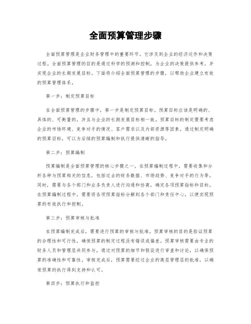 全面预算管理步骤