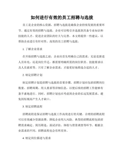 如何进行有效的员工招聘与选拔