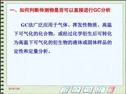 气相色谱分析法在药物分析中的应用PPT课件