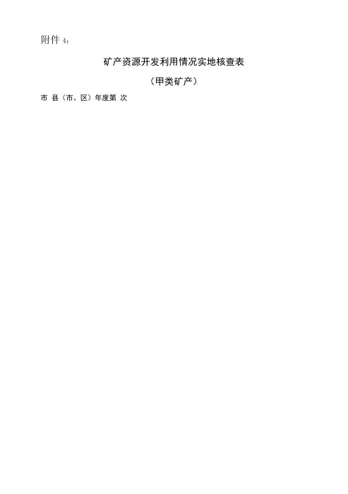 矿产资源开发利用情况实地核查表