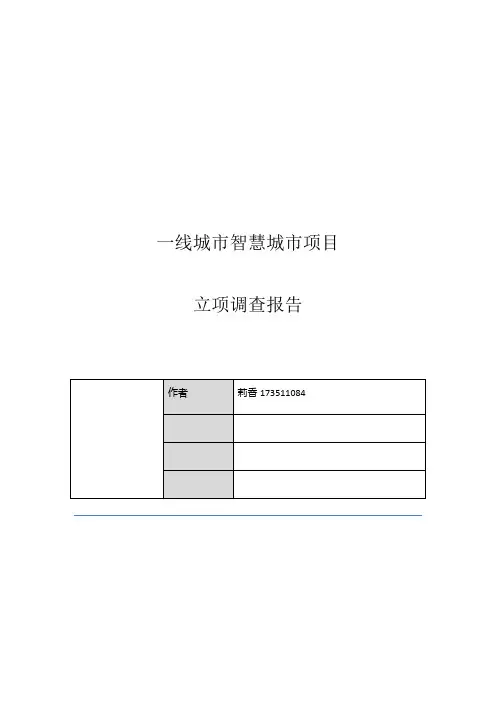 智慧城市一线城市调研报告