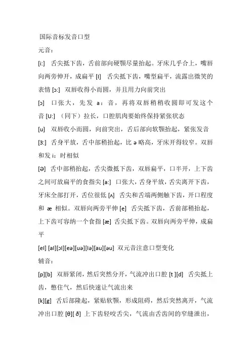 国际音标发音口型